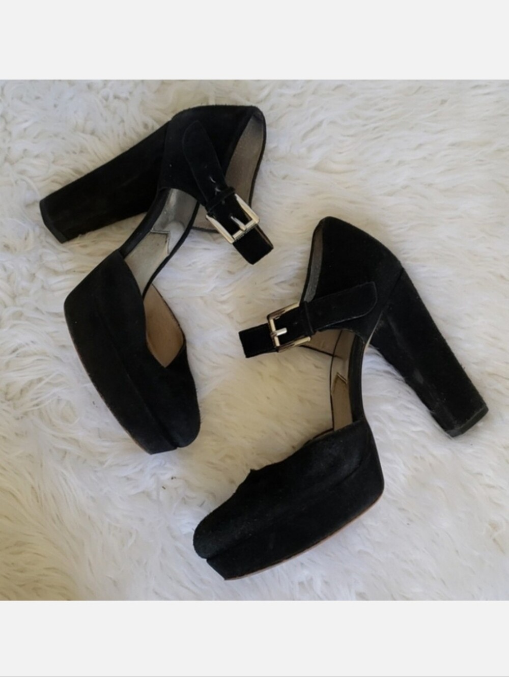 Michael Kors Sierra Platform Heel Suede Black Size 7.5 NIB